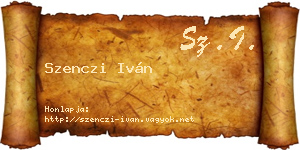 Szenczi Iván névjegykártya